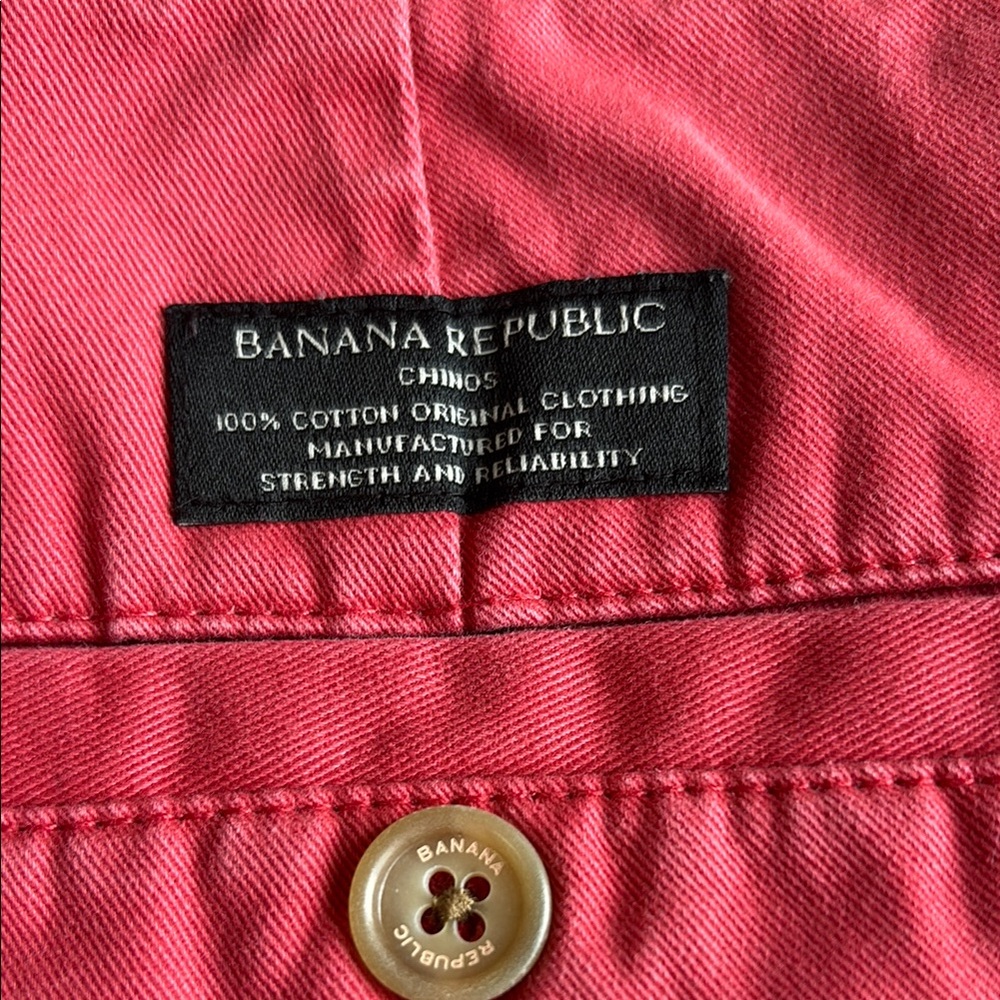 Banana Republic Nantucket red/salmon chinos 33/30 100% cotton - Picture 4 of 4
